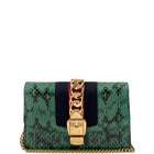 Gucci Sylvie Mini Green Python Shoulder Bag