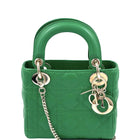 Christian Dior Green Cannage Lambskin Leather Mini Lady Dior Bag