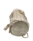 Chanel Gold Leather Coco Pleats Small Backpack Bag