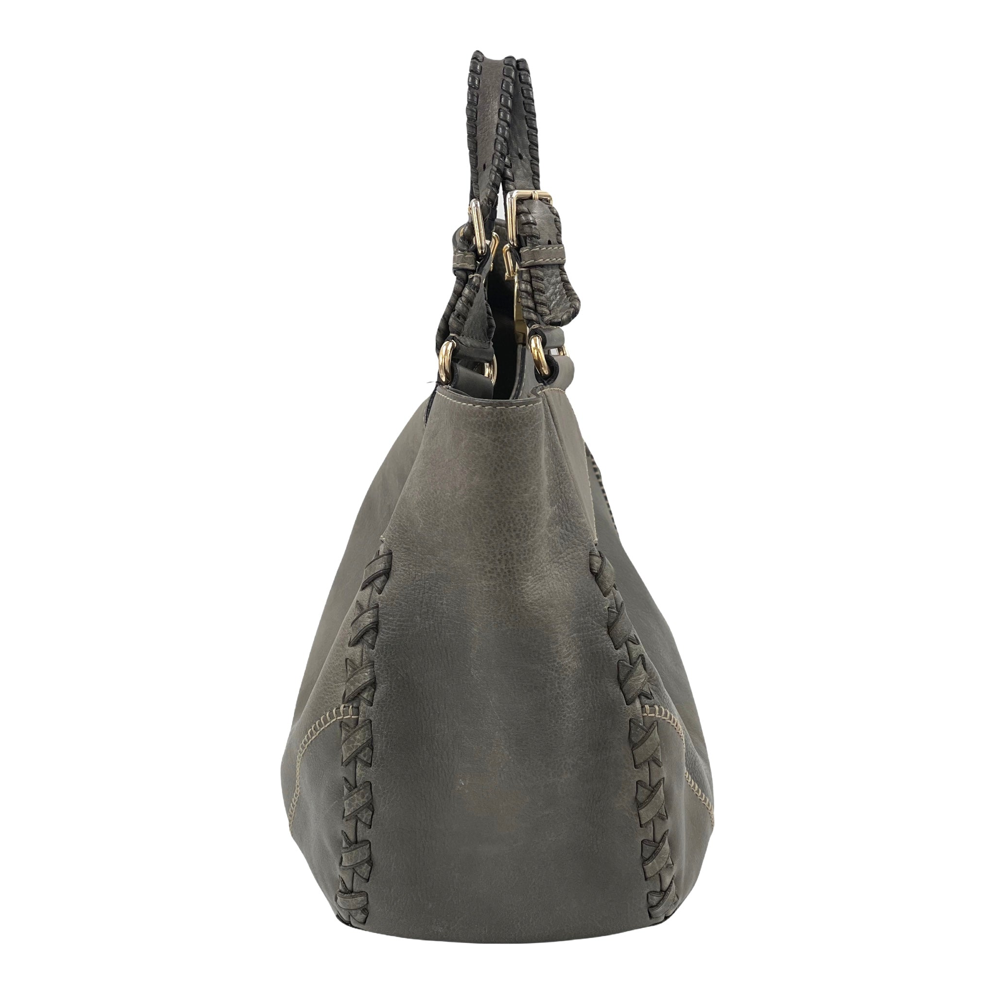 Gucci Charlotte Braided Leather Bag Grey