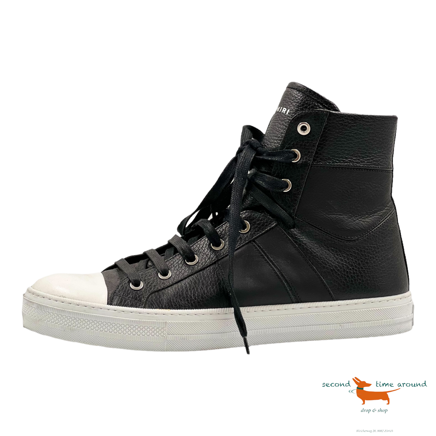 Amiri Black leather sunset lace high top Sneaker