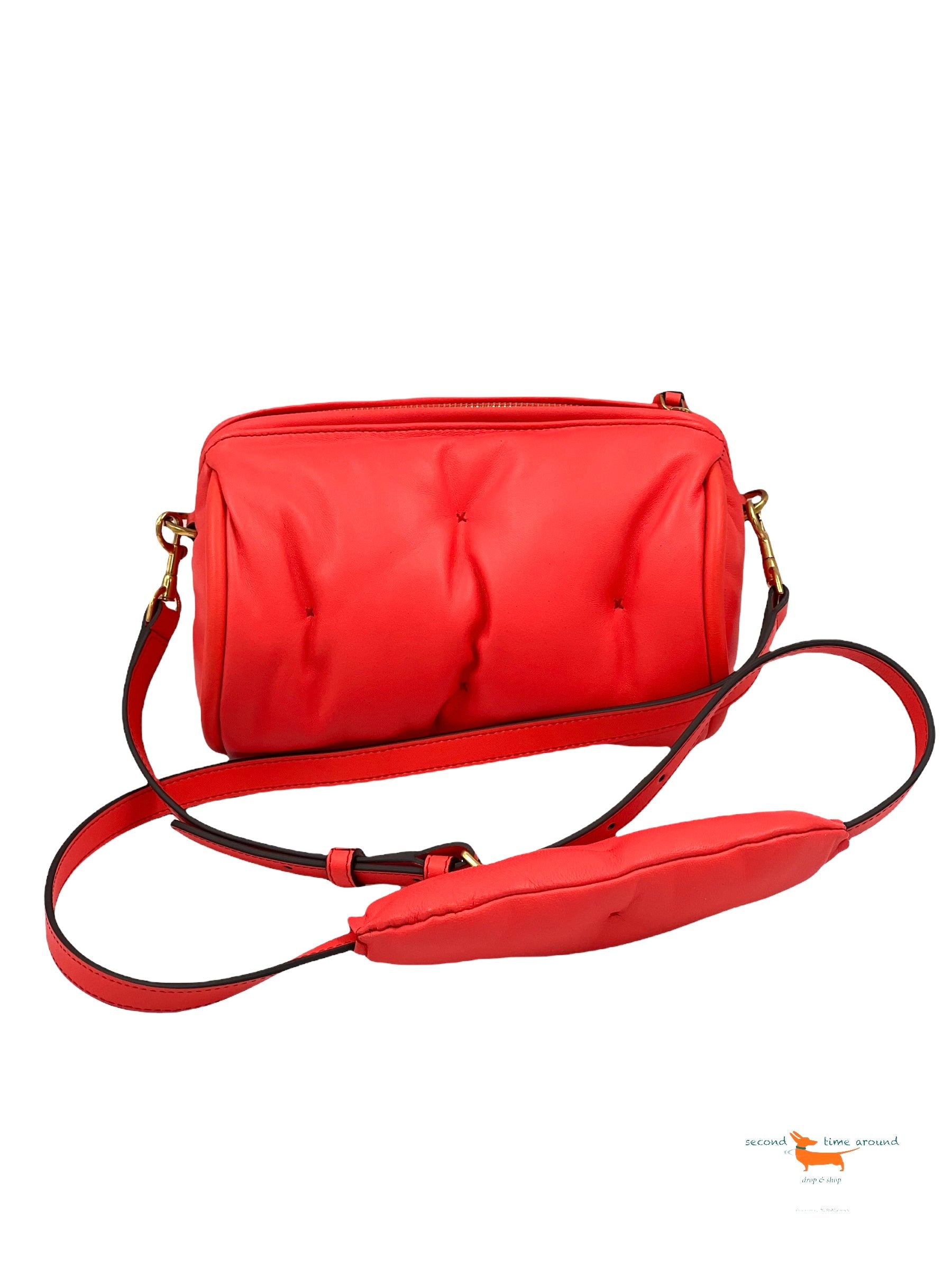 Anya Hindmarch Salmon Leather Chubby Barrel Crossbody Bag