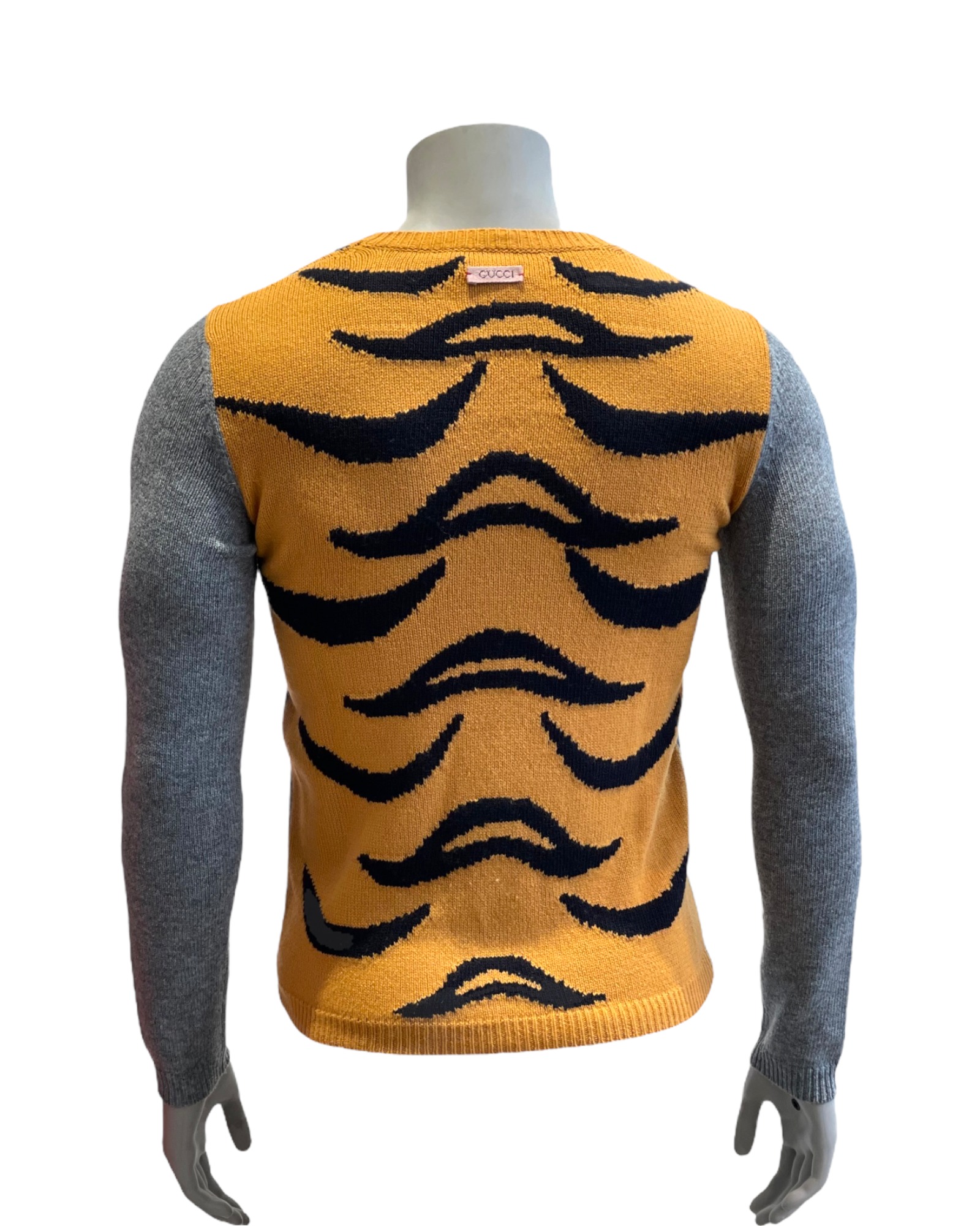 Gucci Wool Sweater With Tiger in Gray Second Time Around