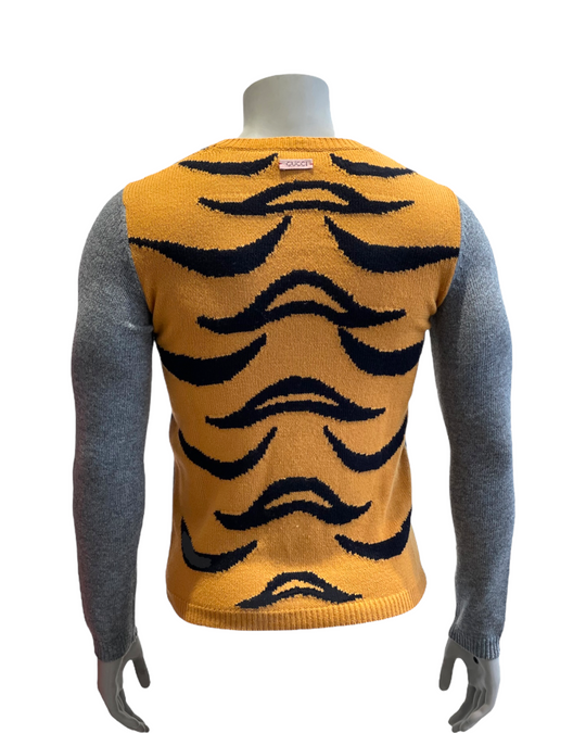 Gucci Wool Sweater With Tiger in Gray