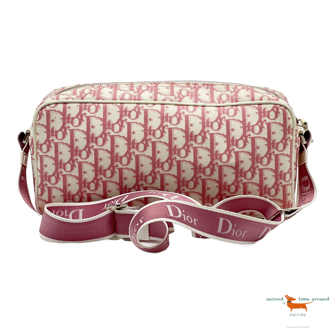 Dior Oblique Monogram Trotter Pink Coated Canvas Cross Body Bag