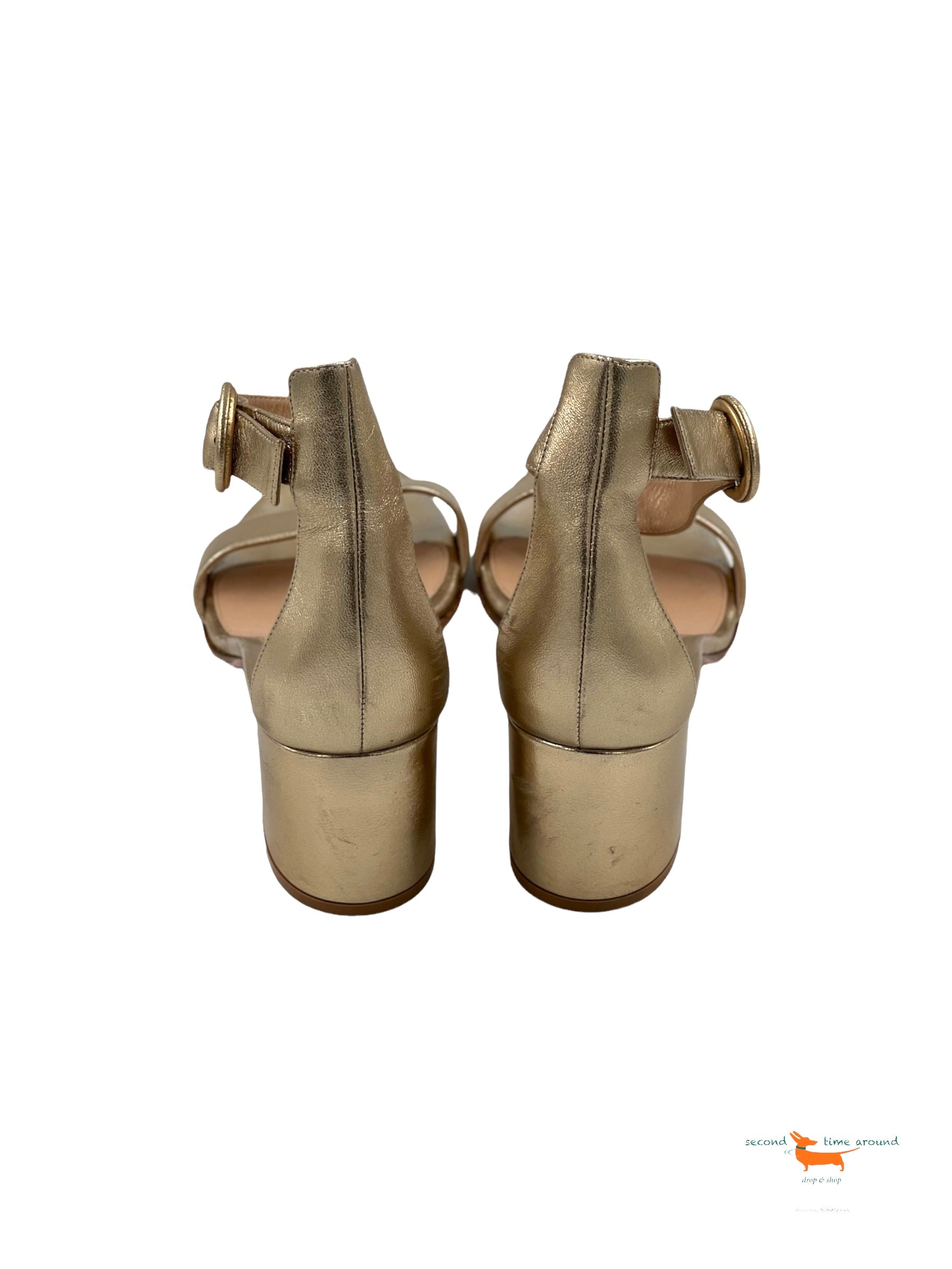 Gianvito Rossi Versilia 60 Gold Sandals