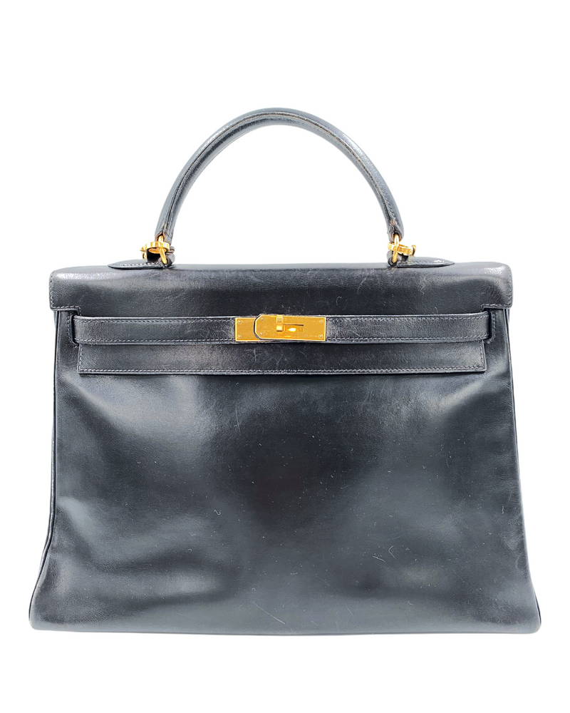 Hermes Kelly Box Leder 35 Bag