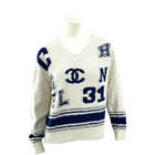 Chanel Varsity Iconic Logo Pullover Sweater Size 38 Fr
