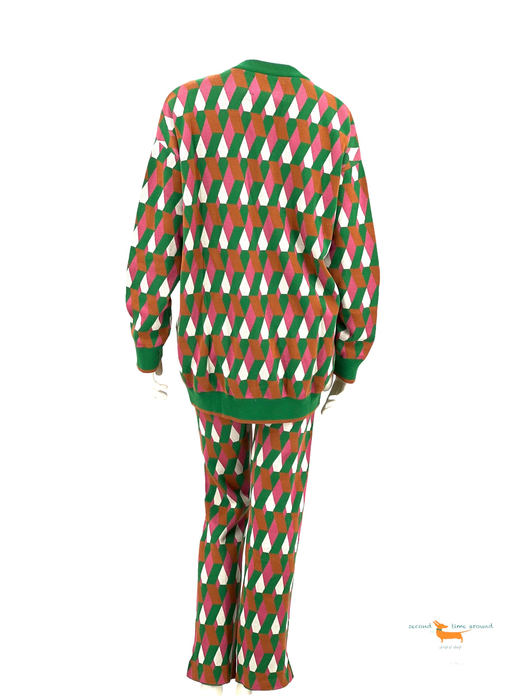 La Double J Cardigan & Pants  Jacquard-Knit in a Cotton Mix