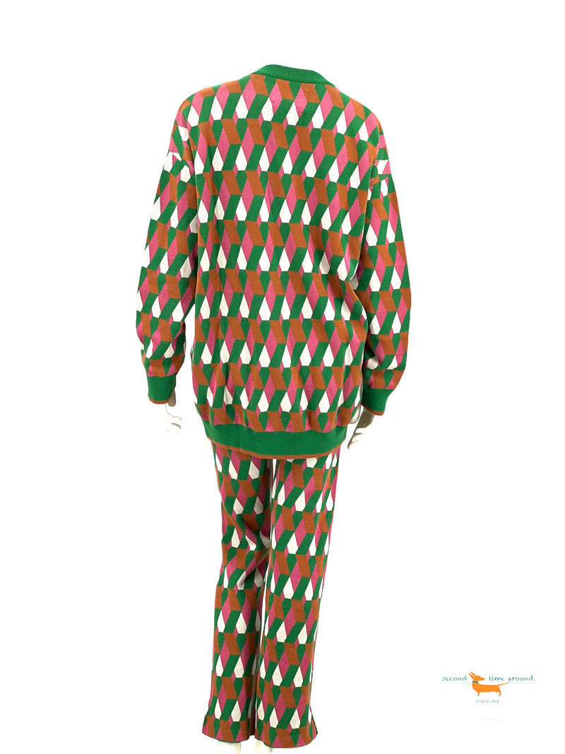 La Double J Cardigan & Pants  Jacquard-Knit in a Cotton Mix