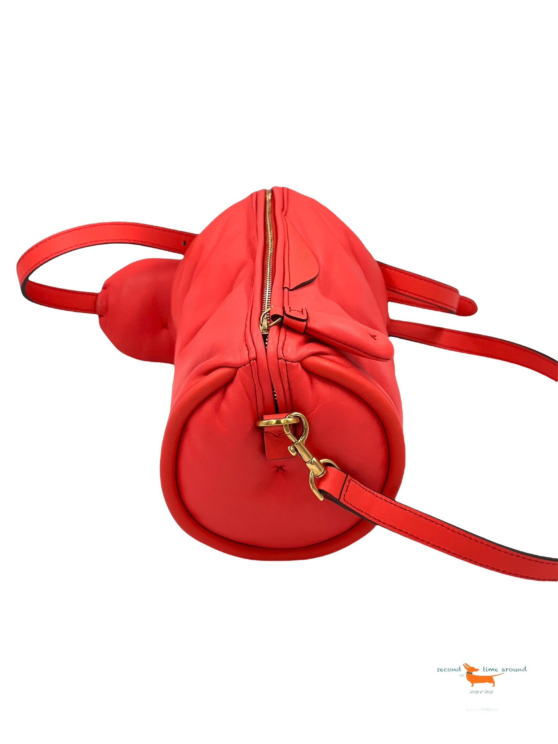 Anya Hindmarch Salmon Leather Chubby Barrel Crossbody Bag
