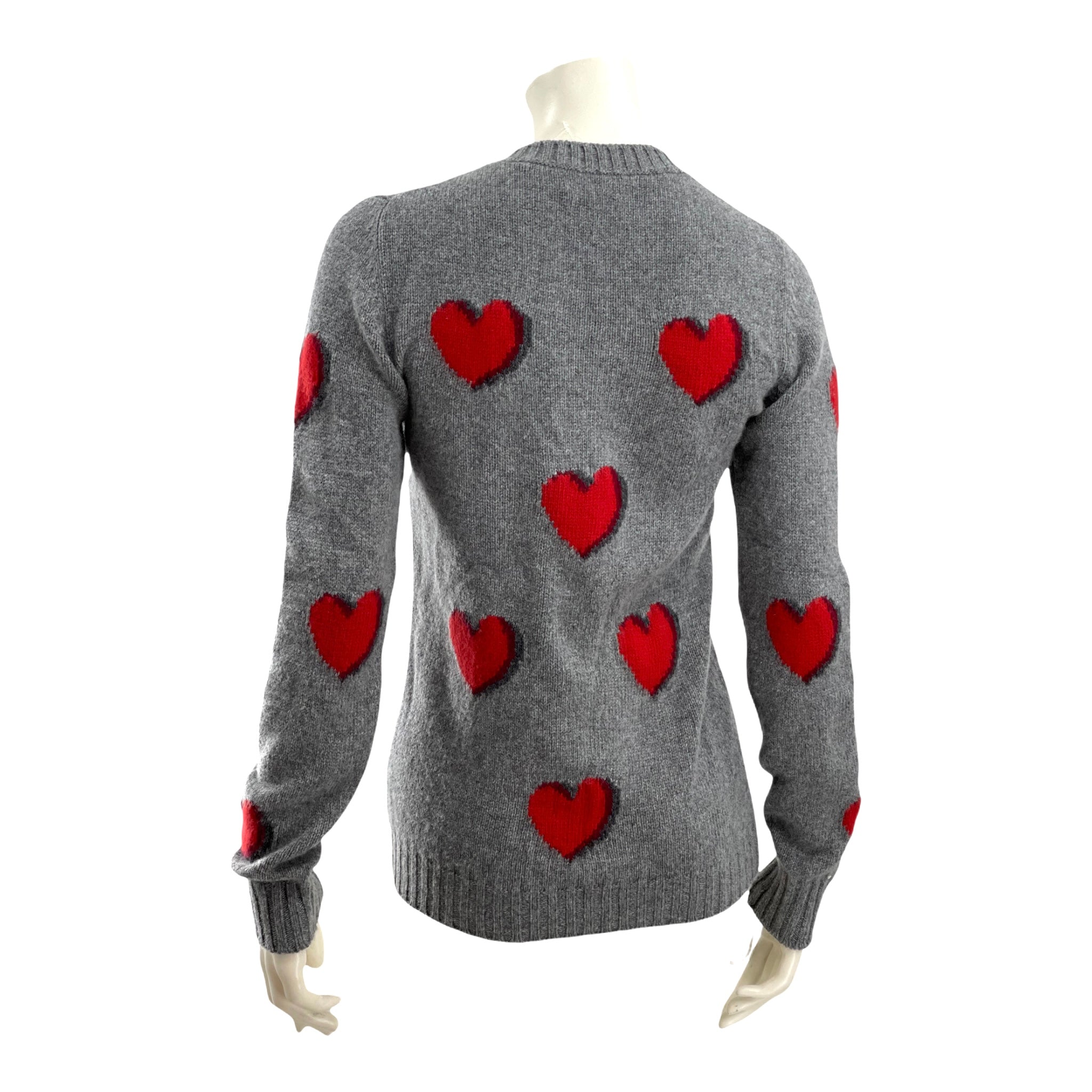 Prada Heart Print Pullover Wool-Cashmere