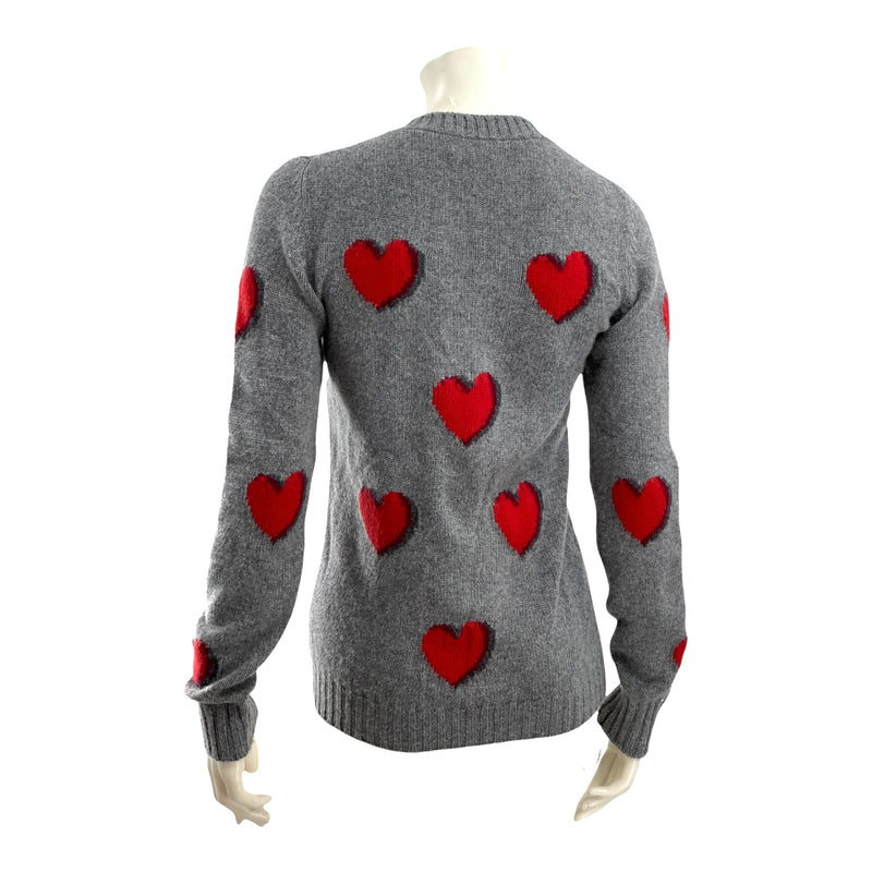 Prada Heart Print Pullover Wool-Cashmere