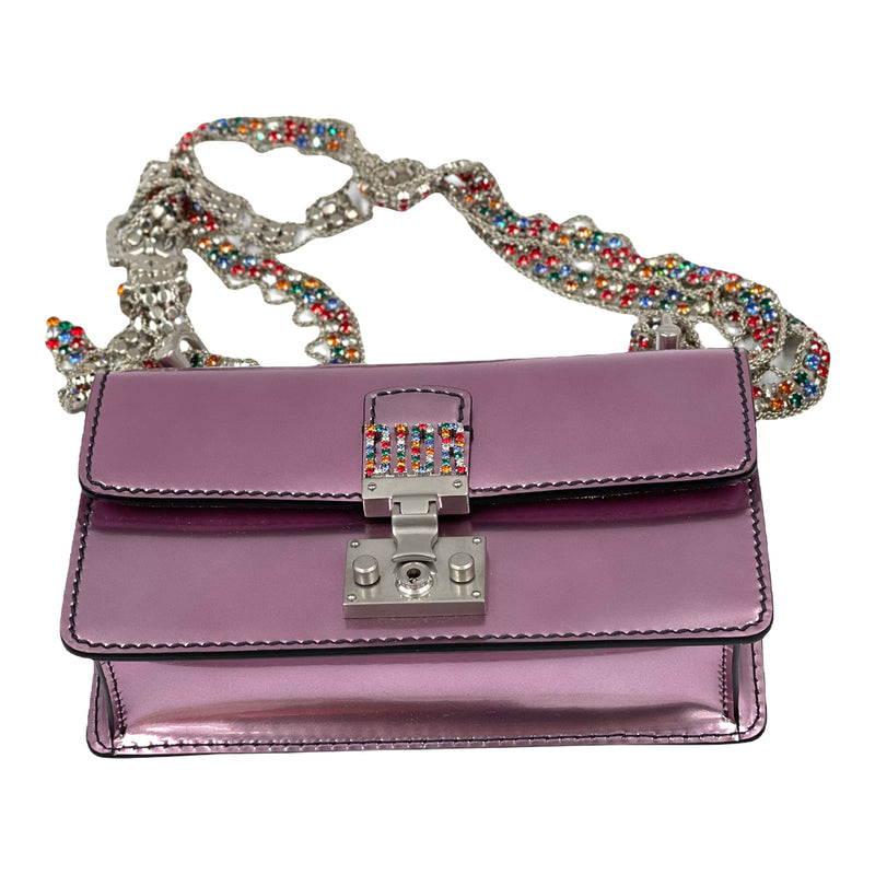 Christian Dior Dioraddict Flap Bag Metallic Calfskin White Jewelry Belt Strap