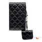 Chanel Caviar Quilted Crystal CC Airpods Pro and Phone Case With Chain Black