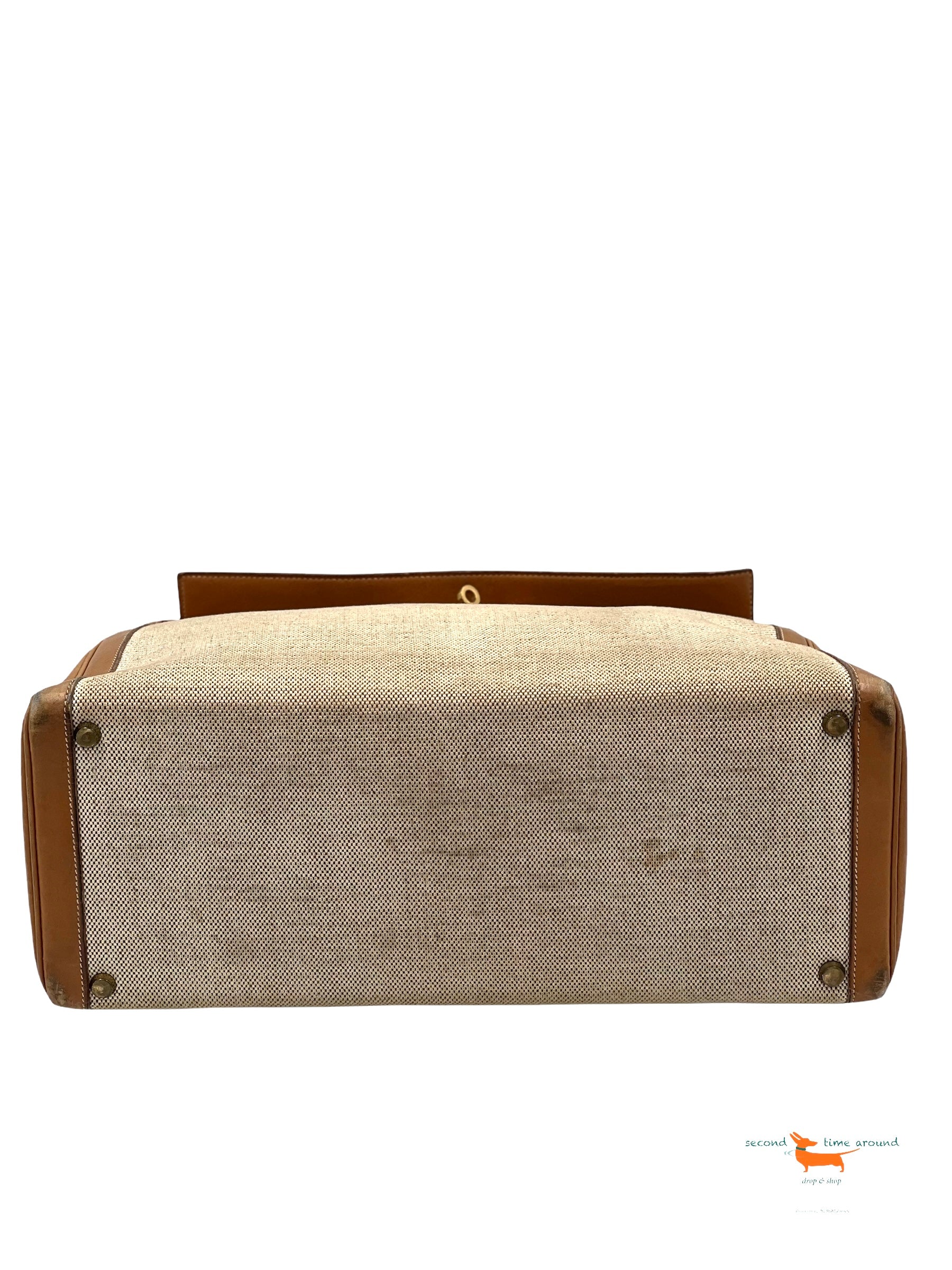 Hermes Kelly 35 Vintage Canvas & Leather
