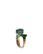 Gucci 18k Yellow Gold Diamond Enamel Le Marché des Merveilles Tiger Ring
