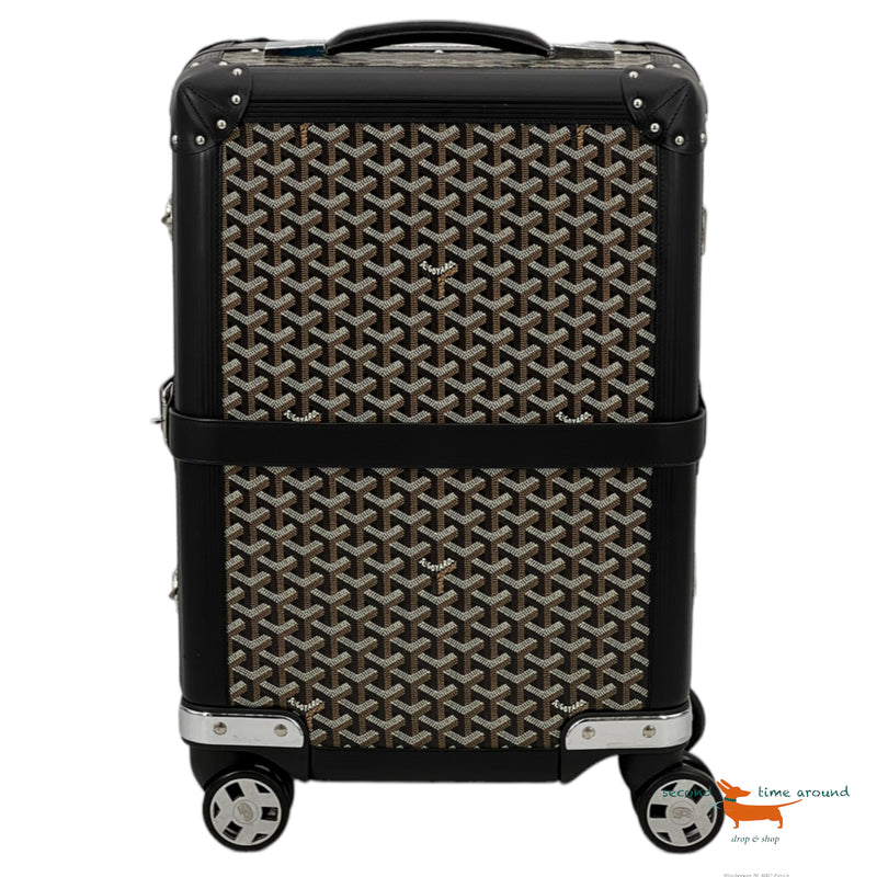 Goyard Black Goyardine Canvas and Leather Bourget Trolley