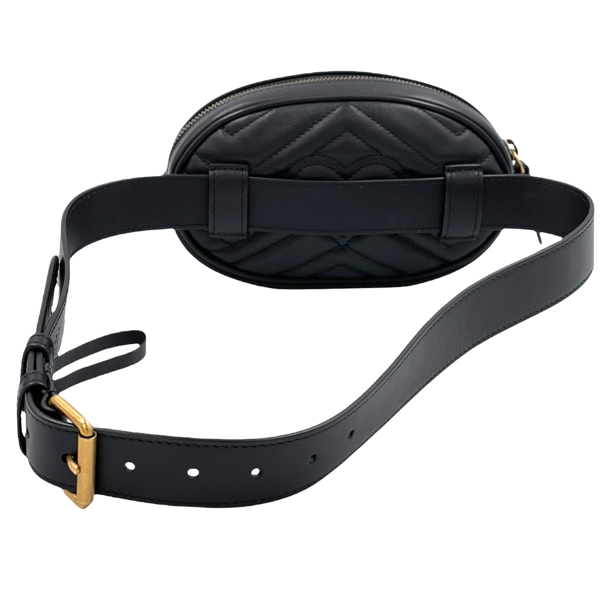 Gucci Womens Black Marmont Quilted Leather Belt Bag