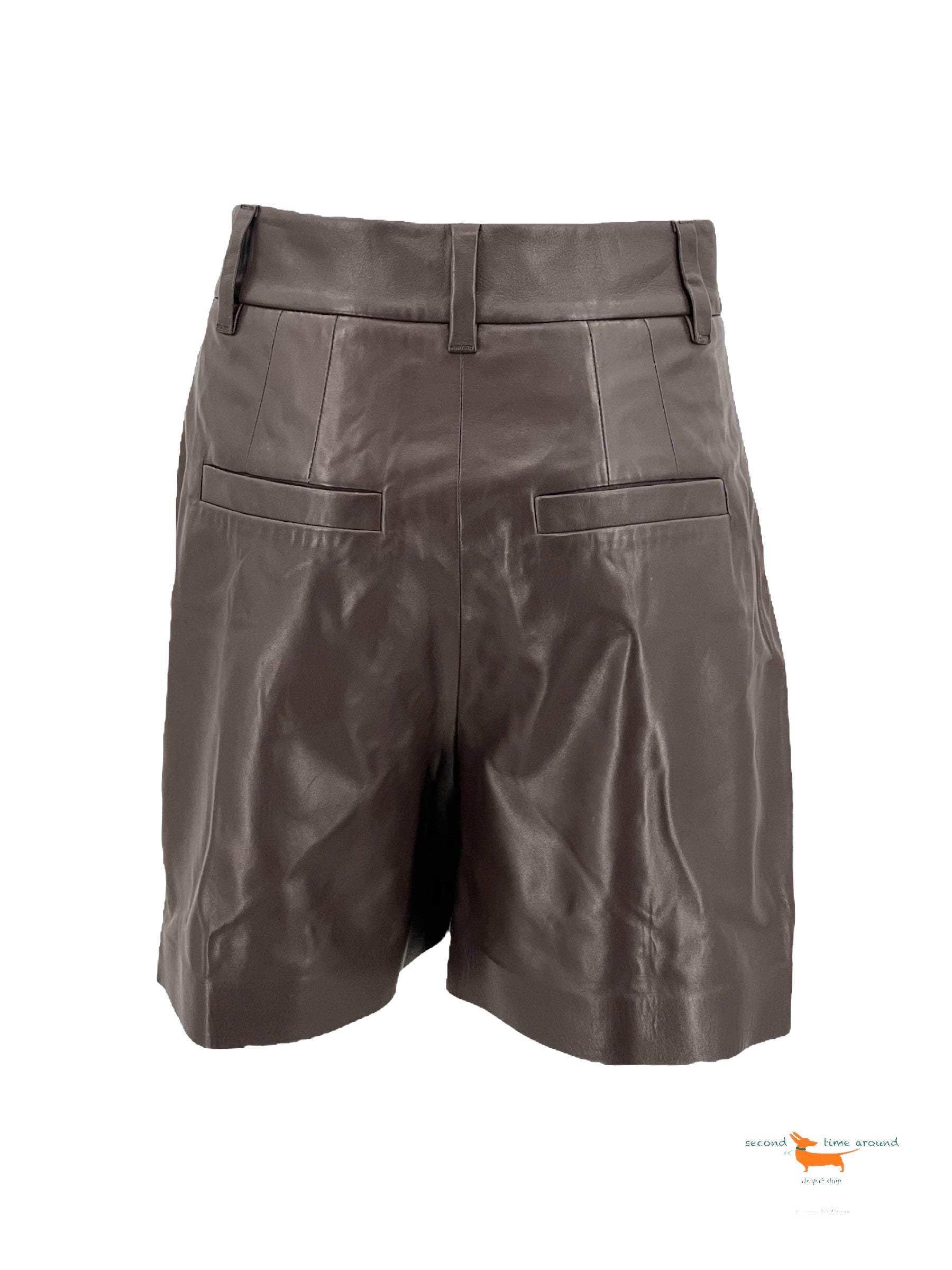 Brunello Cucinelli Wide Leg Leather  Shorts