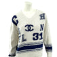Chanel Varsity Iconic Logo Pullover Sweater Size 38 Fr