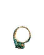 Gucci 18k Yellow Gold Diamond Enamel Le Marché des Merveilles Tiger Ring
