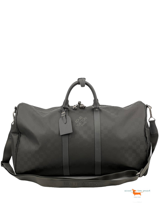 Louis Vuitton Damier Keepall  Bandouliere 55 Carbon Bag