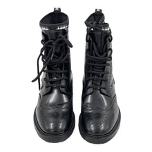 Christian Dior Calfskin Tartan D-Order Low Boot Black White