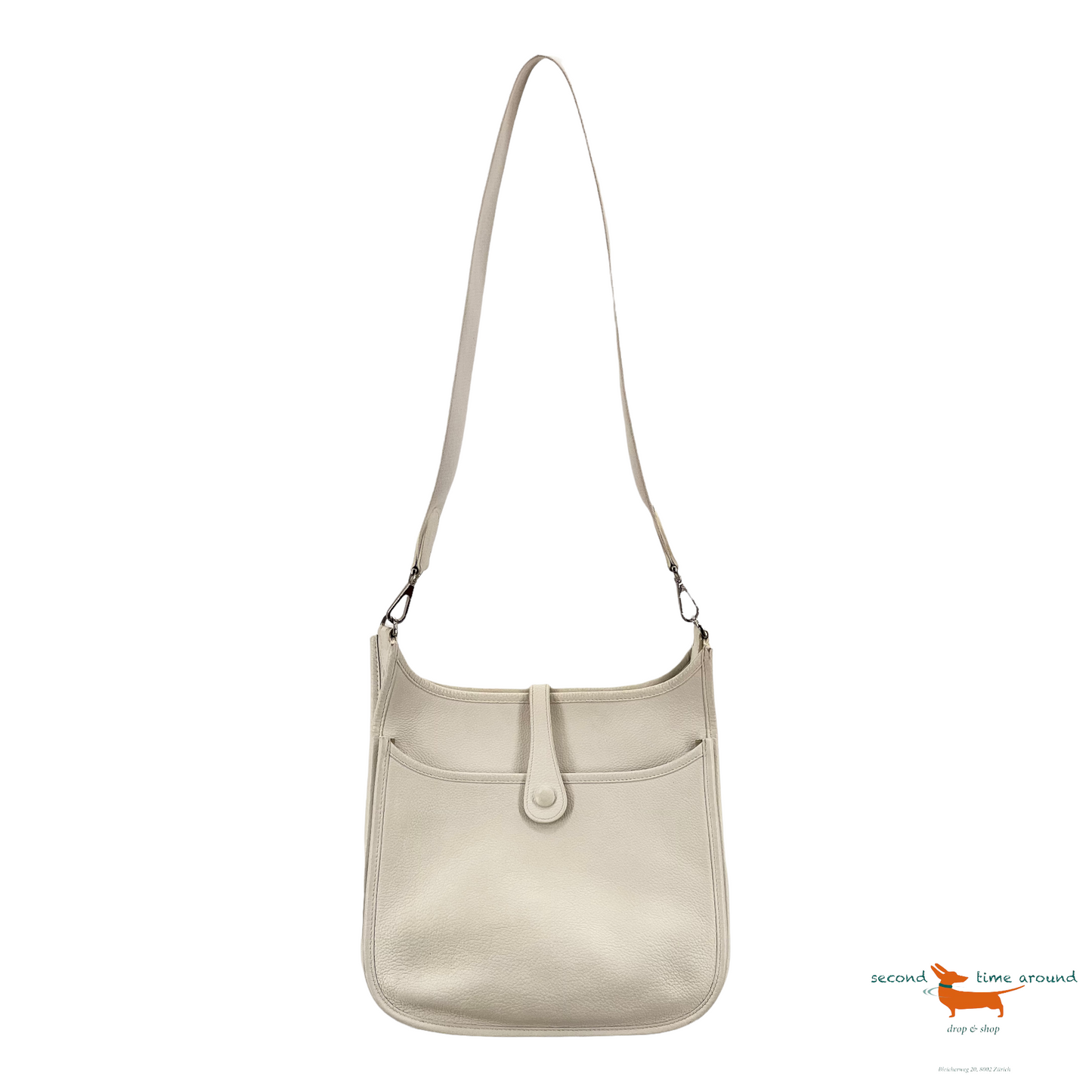 Hermes Evelyne small shoulder bag in white Epsom leather