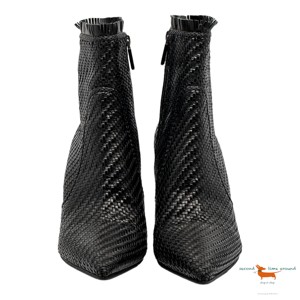 Christian Dior Lambskin Woven District Ankle Boots
