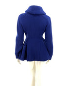 Alexander McQueen Peplum Hem Ribbed Wool Cardigan