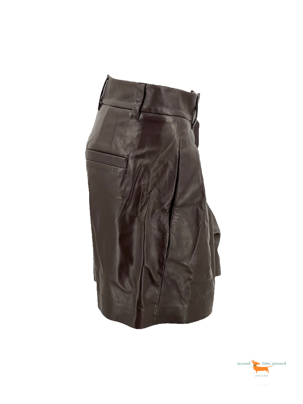 Brunello Cucinelli Wide Leg Leather  Shorts