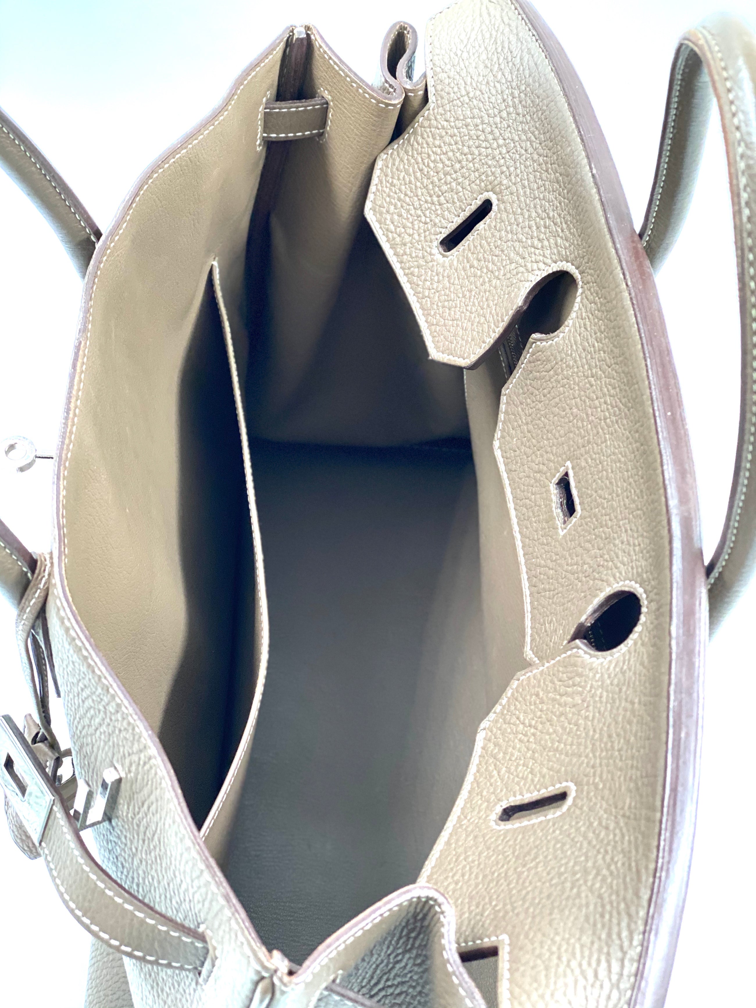 Hermes Birkin Togo Leder Etoupe 40 Cm Bag