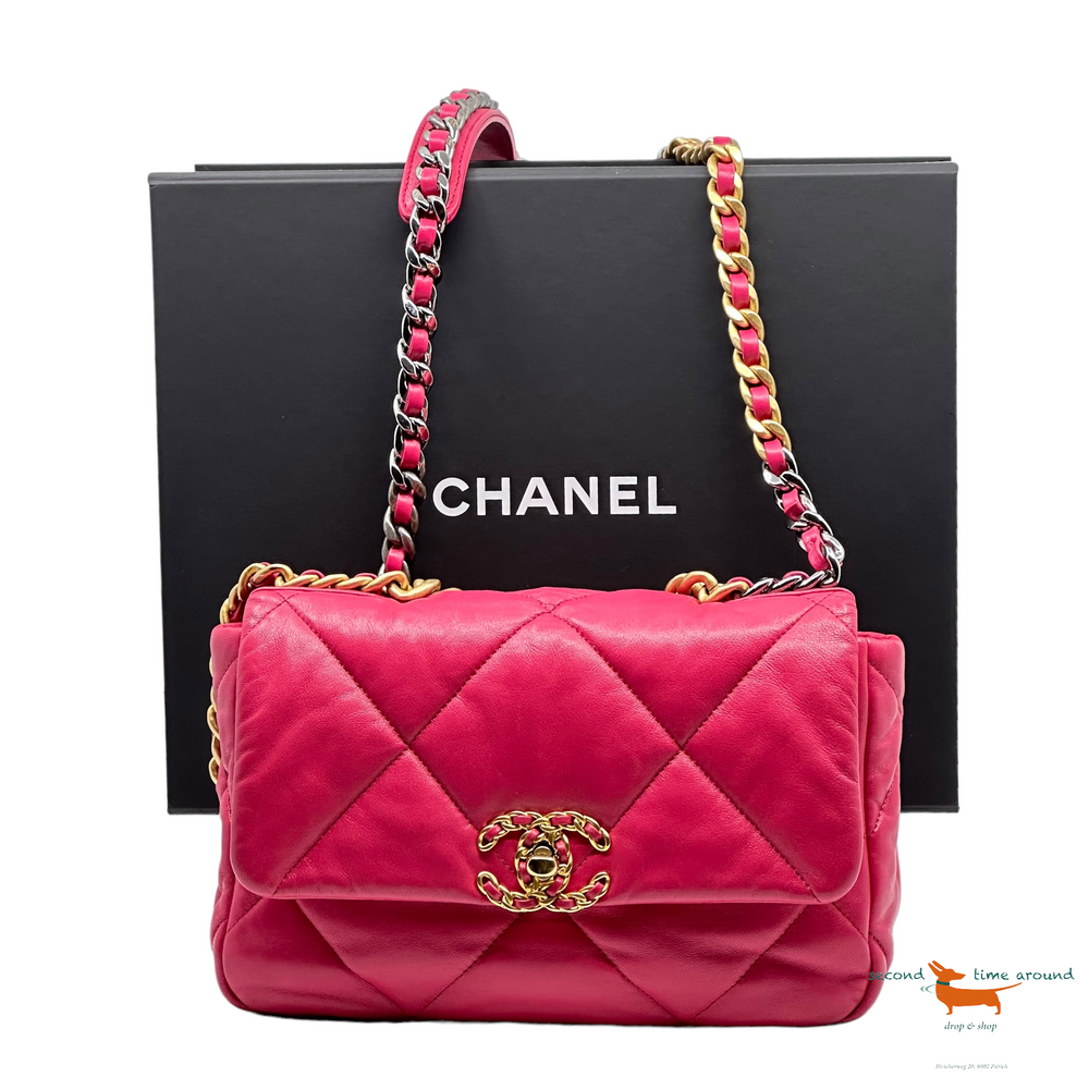 Chanel 19 Lambskin gold-silver- & ruthenium colored Bag