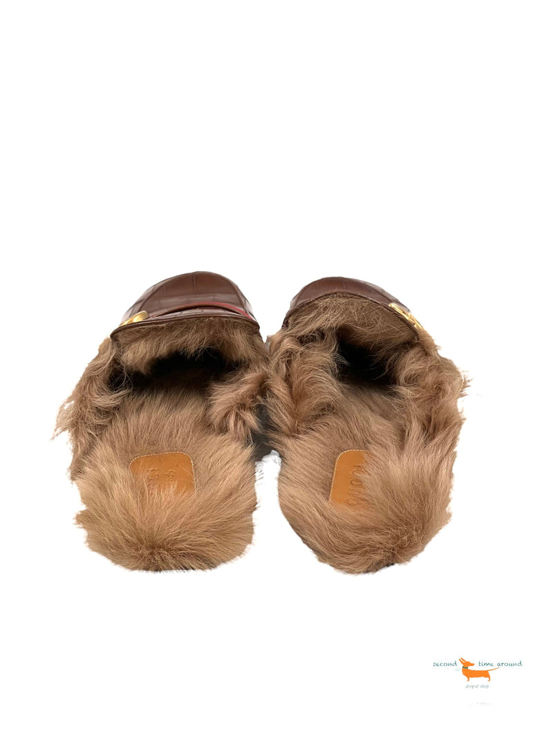 Gucci Cuir Color Crocodile Princetown Slipper
