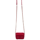 Chanel Filigree Vanity Clutch With Chain Quilted Caviar Gold-tone Red