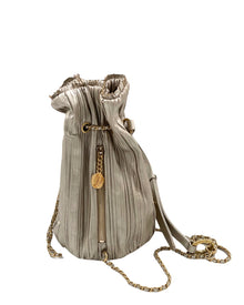 Chanel Gold Leather Coco Pleats Small Backpack Bag