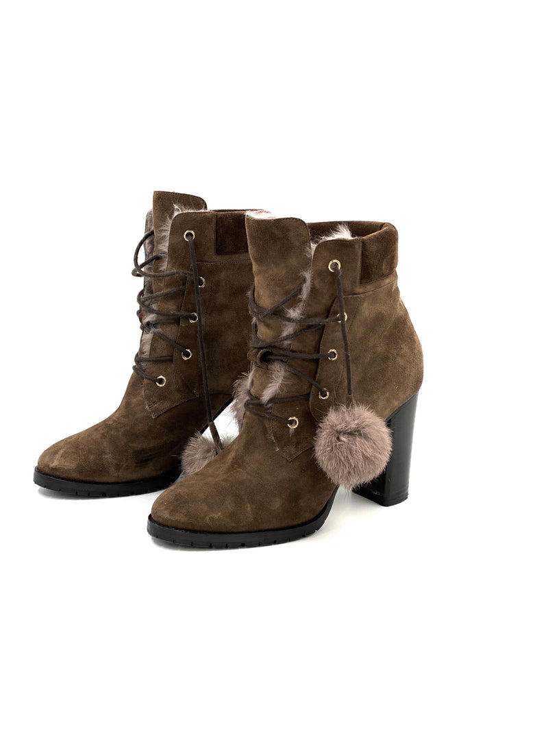Jimmy Choo Boots Elba 95 aus Veloursleder