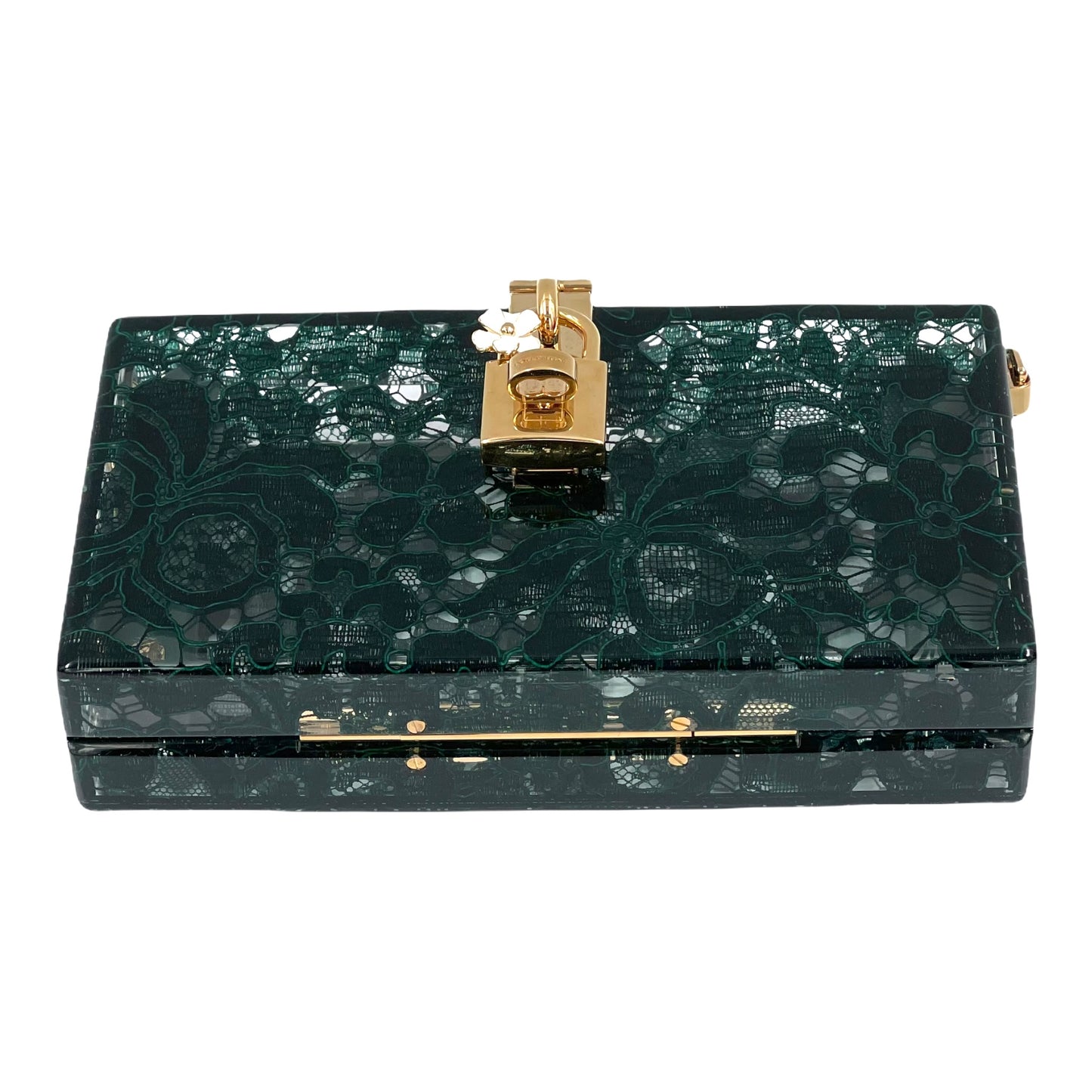 Dolce Gabbana Clutch Dolce Box aus plexiglas und spitze