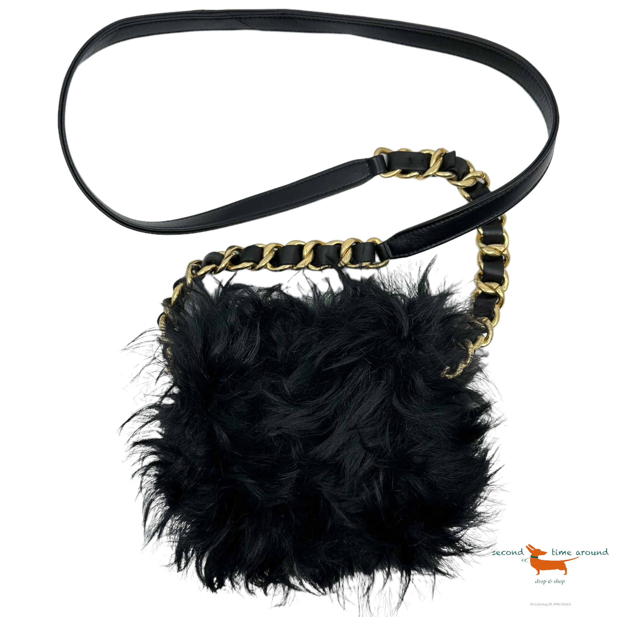 Chanel Mini flap Leather Lambskin Shearling bag