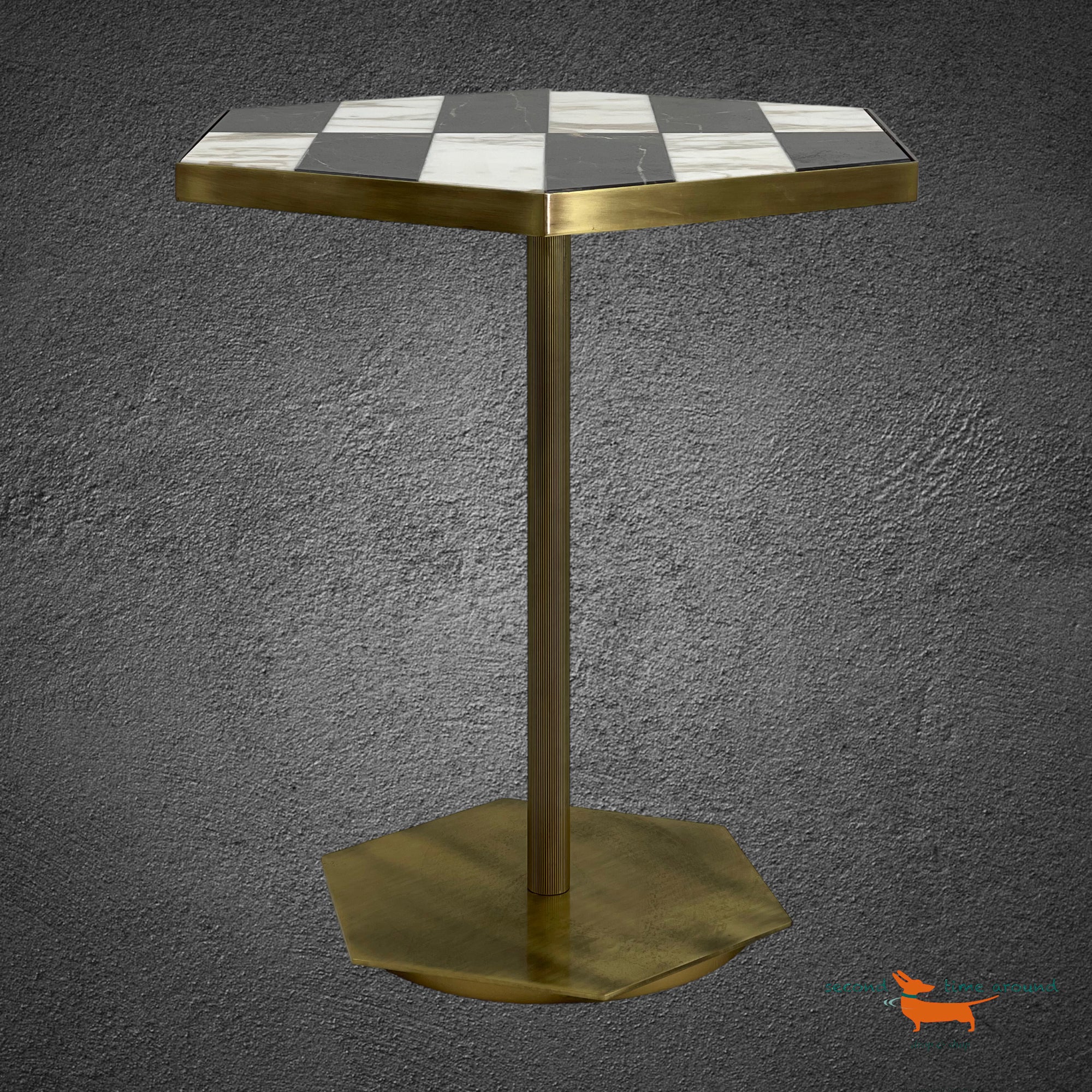 Marioni Ted Black and White Side Table