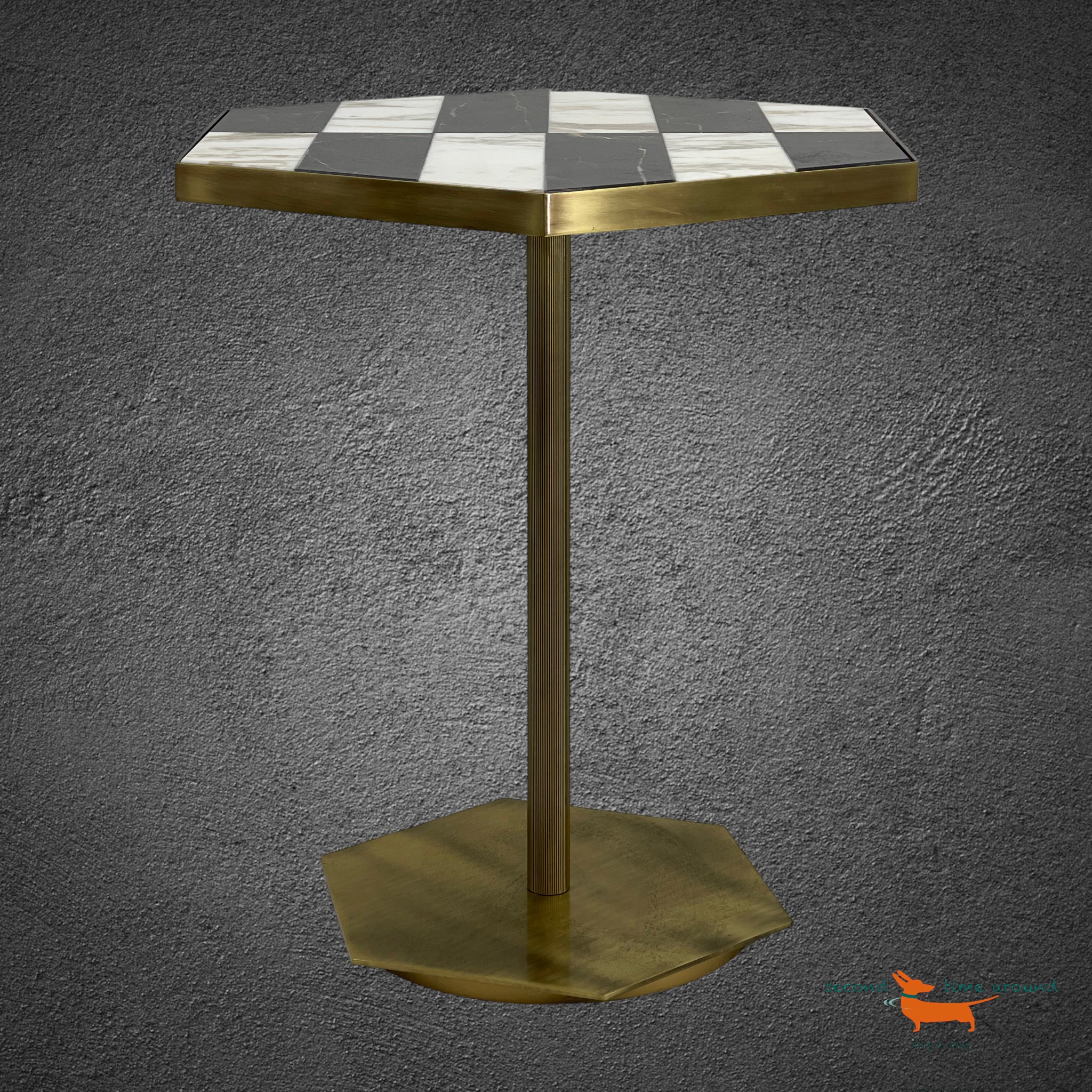 Marioni Ted Black and White Side Table