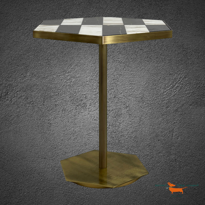 Marioni Ted Black and White Side Table