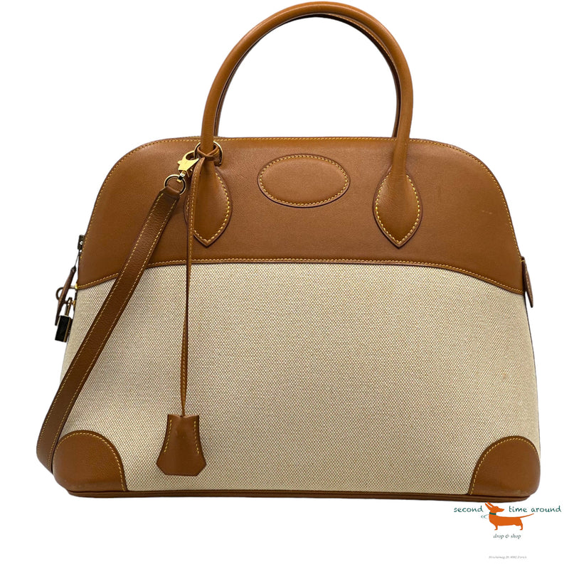 Hermes Bolide en toile marron Bag