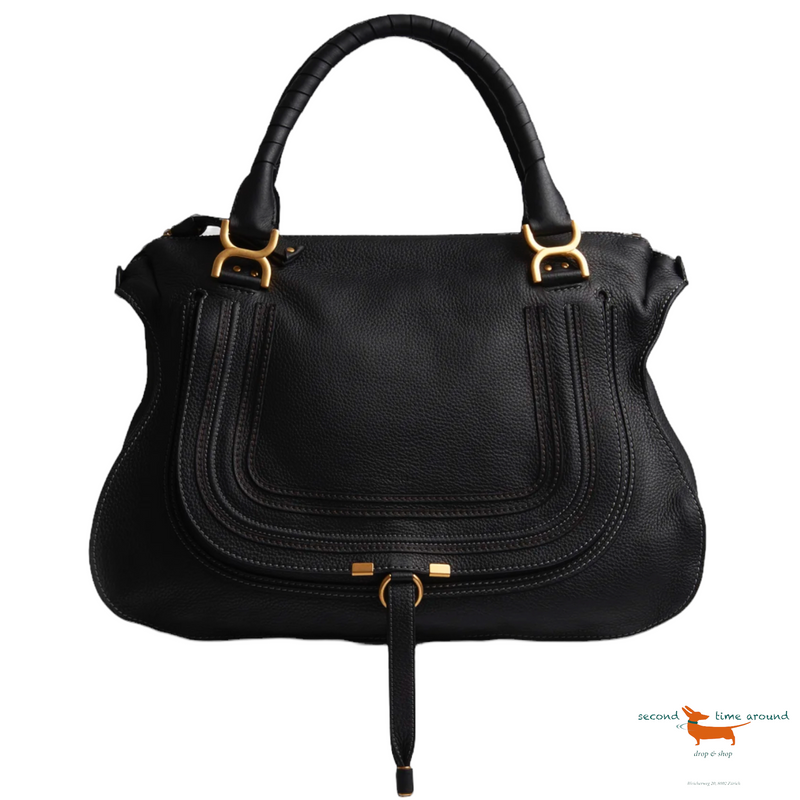 Chloé Marcie Black Leather Bag Large