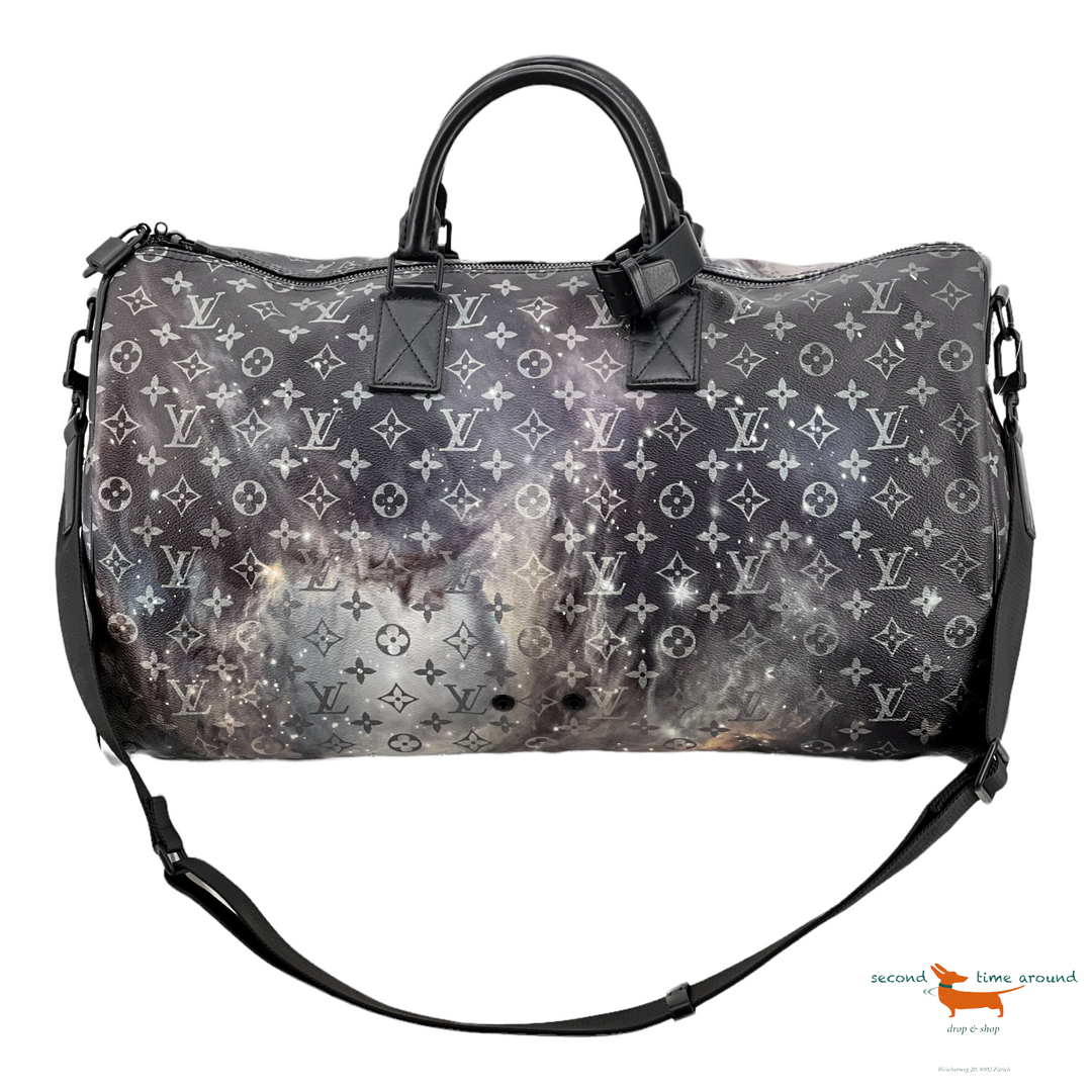Louis Vuitton Limited Edition Monogram Galaxy Keepall Bandouliere 50 B Second Time Around