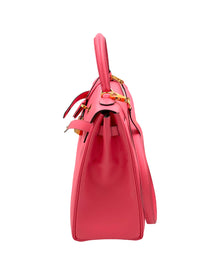 Hermes Kelly Retourne 32 Epsom Leather Rose Azalee Bag Rare