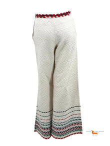 Chanel Cotton Chevron Embroidered Large Pants 2 Pieces