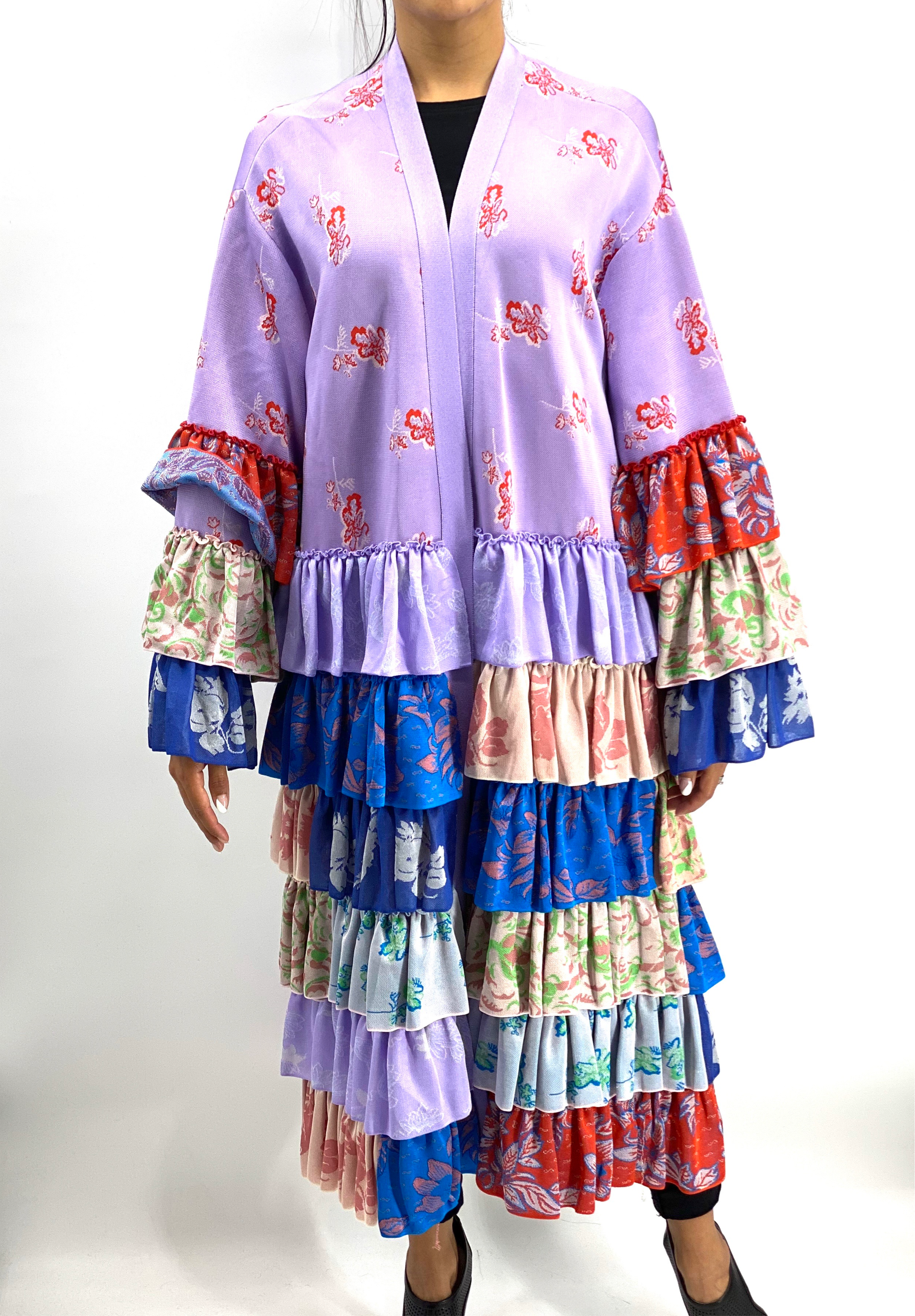 loewe paula's ibiza ruffled jacquard robe coat