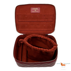 Chanel 20C Red Vanity Jewelry Travel O Case CC Quilted Top Handle Bag